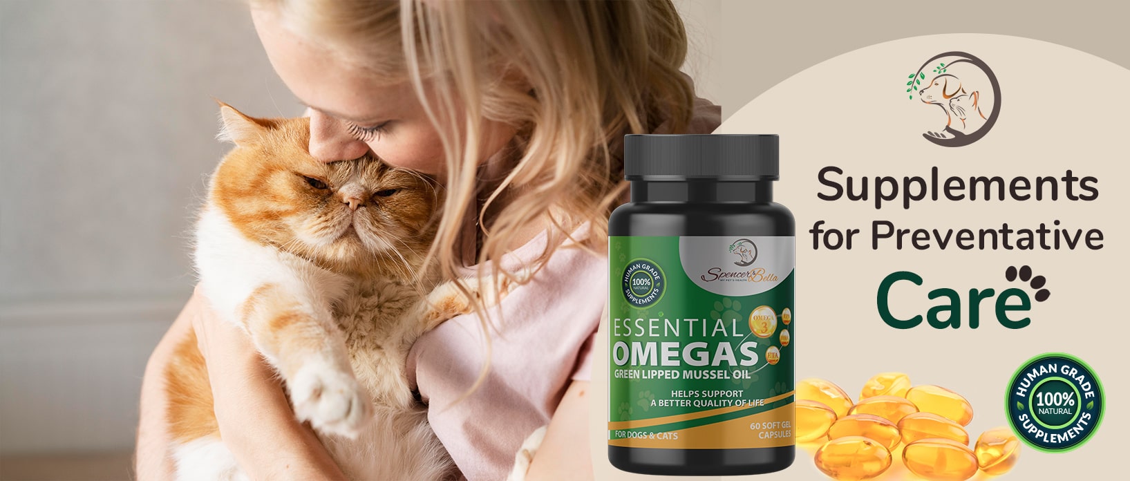 Essential OMEGAS Supplements for Cats help to manage weight and preventative care. 
